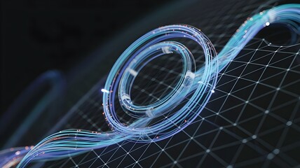 digital target of abstract glowing blue and cyan network circles – Excellent for cybersecurity, risk management, business analytics, or technology.