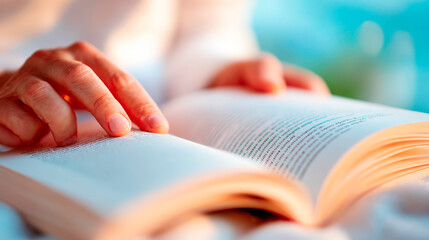 Clean studio shot of a literature teacher discussing novels open books