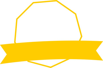 yellow sign on a white background. Simple Yellow Badge Design with Banner