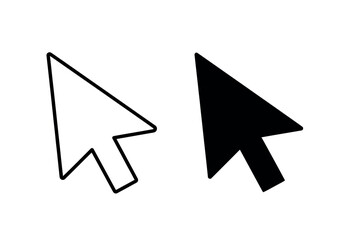 two arrow cursors presented in a contrasting black and white style high quality