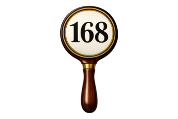 Antique number 168 paddle sign with transparent background image asset