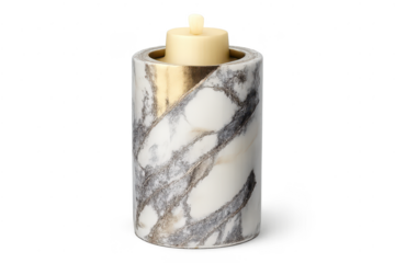 Marble Candle Holder with an Elegant Style on transparent background