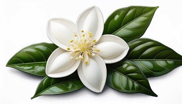 Jasminum Sambac Arabian Jasmine Illustration