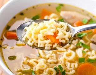 Soup with alphabet noodles