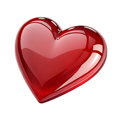 Red heart shape object on white background