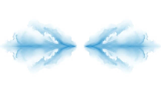 Soft blue clouds reflection
