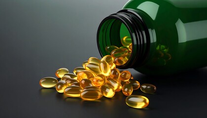 Vitamins spilling from a bottle