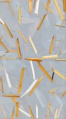 Straw pieces on light gray background