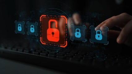 Digital security concept illustrating a cybersecurity breach, with a red unlocked padlock indicating data exposure among secure systems, emphasizing system vulnerability and risk Marrow