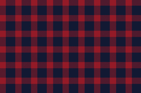 Buffalo plaid seamless pattern, maroon and navy blue lumberjack plaid textured pattern background for new year winter clothing and textile design