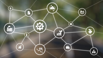 Sustainable business practices, green innovation, eco-friendly solutions, climate action, and...