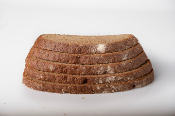 A stack of rye bread slices