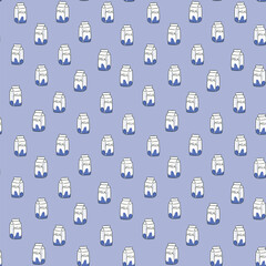 A box of milk baby seamless vector pattern on purple background.