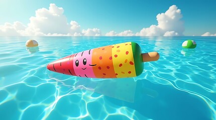 Whimsical rainbow ice cream float