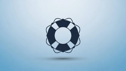 Minimal icon-style lifebuoy centered on soft blue gradient background.