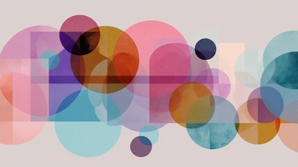 Fototapeta premium An abstract design of overlapping geometric shapes and vibrant colors.