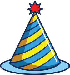 vector illustration of a party hat on isolated background