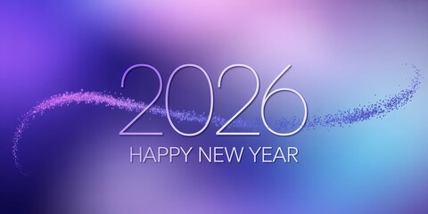 Modern Happy New Year 2026 Abstract Background with Purple and Blue Gradient for Corporate Greeting Card Digital Marketing and Social Media