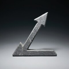 A modern minimalist stone sculpture symbolizing progress, achievement, and upward movement against a neutral background.