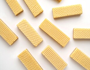Wafers arranged on white background