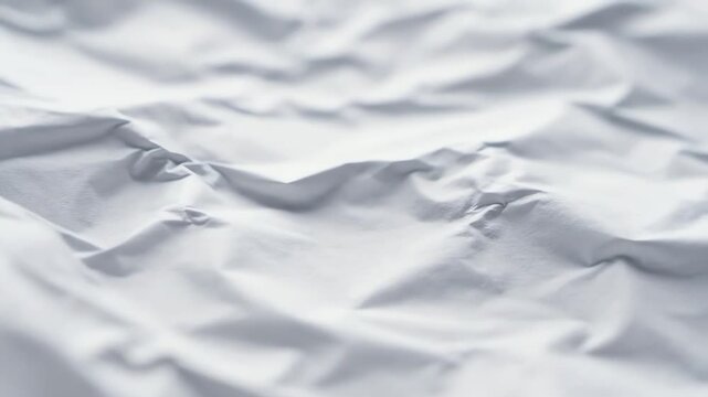 Abstract background of a white crumpled paper texture a detailed macro shot with soft lighting and shallow focus