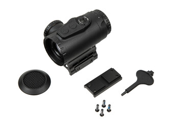 Tactical prism scope with mounting kit