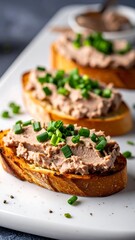 Toasted bread topped with liver p?t?