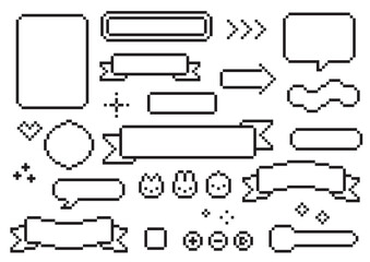 ドット絵の見出し枠・ふきだしセット