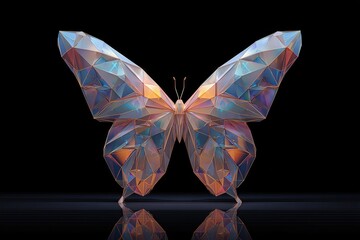 Low Poly Butterfly with Geometric Wings