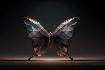 Low Poly Butterfly with Geometric Wings