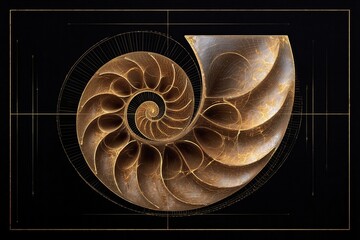Golden Nautilus Spiral with Geometric Precision