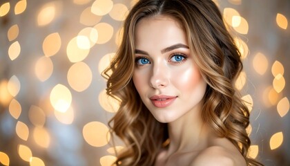 Woman with beautiful makeup and hairstyle