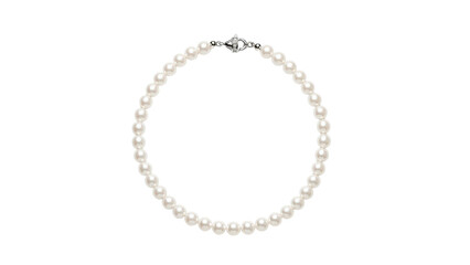 Fototapeta premium Elegant freshwater pearl bracelet with sterling silver clasp, classic jewelry for women, isolated on transparent background