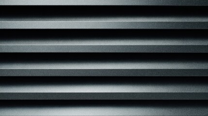 Obraz premium Dark gray horizontal louvers in close-up reveal textured architectural details, emphasizing minimalist modern design aesthetics. 
