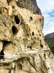 Ancient Vardzia Cave Monastery Complex Excavated in Rock Georgia