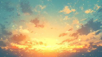 abstract orange background with clouds