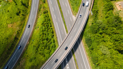 Aerial View of German Autobahn