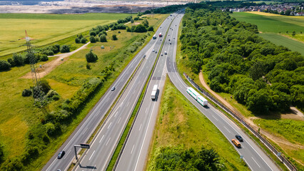 Aerial View of German Autobahn