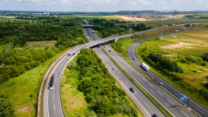 Aerial View of German Autobahn