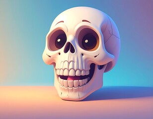 Cartoon skull smiles broadly