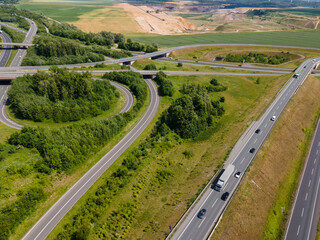 Aerial View of German Autobahn