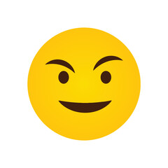 Fototapeta premium Smiling face with raised eyebrows emoji