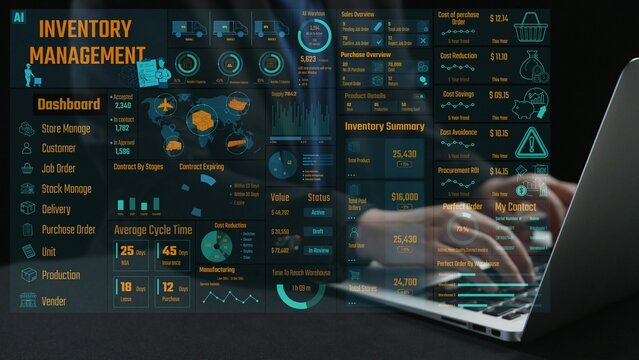 Explore a detailed inventory management dashboard showcasing key performance metrics, data analytics, and insights designed to enhance operational efficiency in warehouses. Cipher - Powered by Adobe