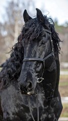 Black horse portrait