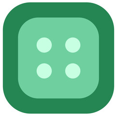 Fototapeta premium Minimalist Green Sewing Button Icon for Tailoring Workshops and Crafting Project Layouts