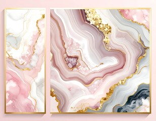 Abstract marble art panels