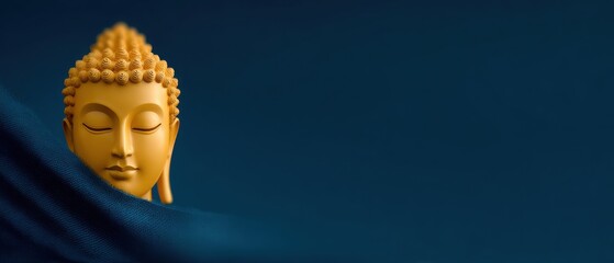 blue background for advertising text yoga, meditation, mantra. buddha typography