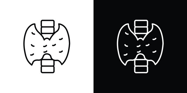Thyroid gland icons for UI elements. High-quality vector illustration.