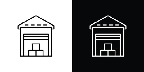 Warehouse icons for UI elements. High-quality vector illustration.