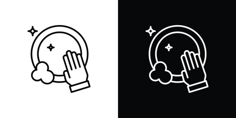 Washing dishes icons for UI elements. High-quality vector illustration.